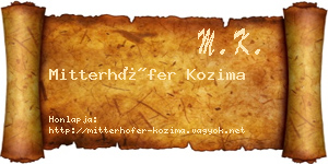 Mitterhöfer Kozima névjegykártya